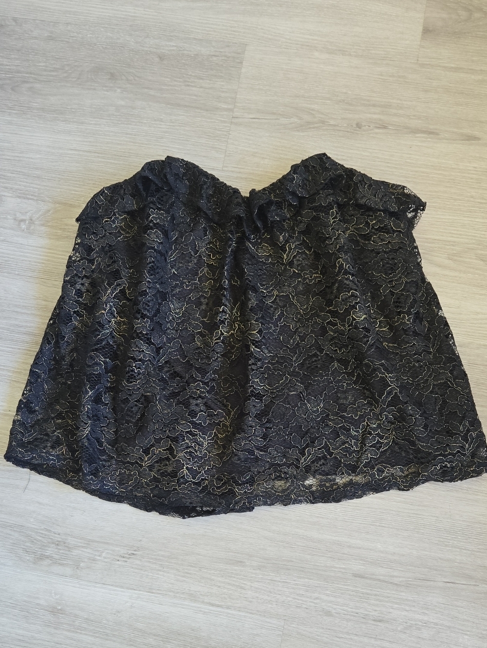 Francesca's Black Lace Strapless Bustier